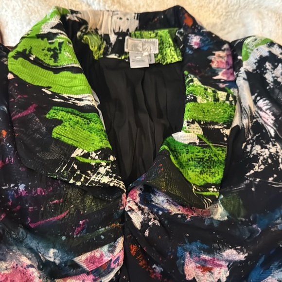 Alberto Makali Multicolor Silk Jacket w/ Mesh Overlay - Picture 9 of 11